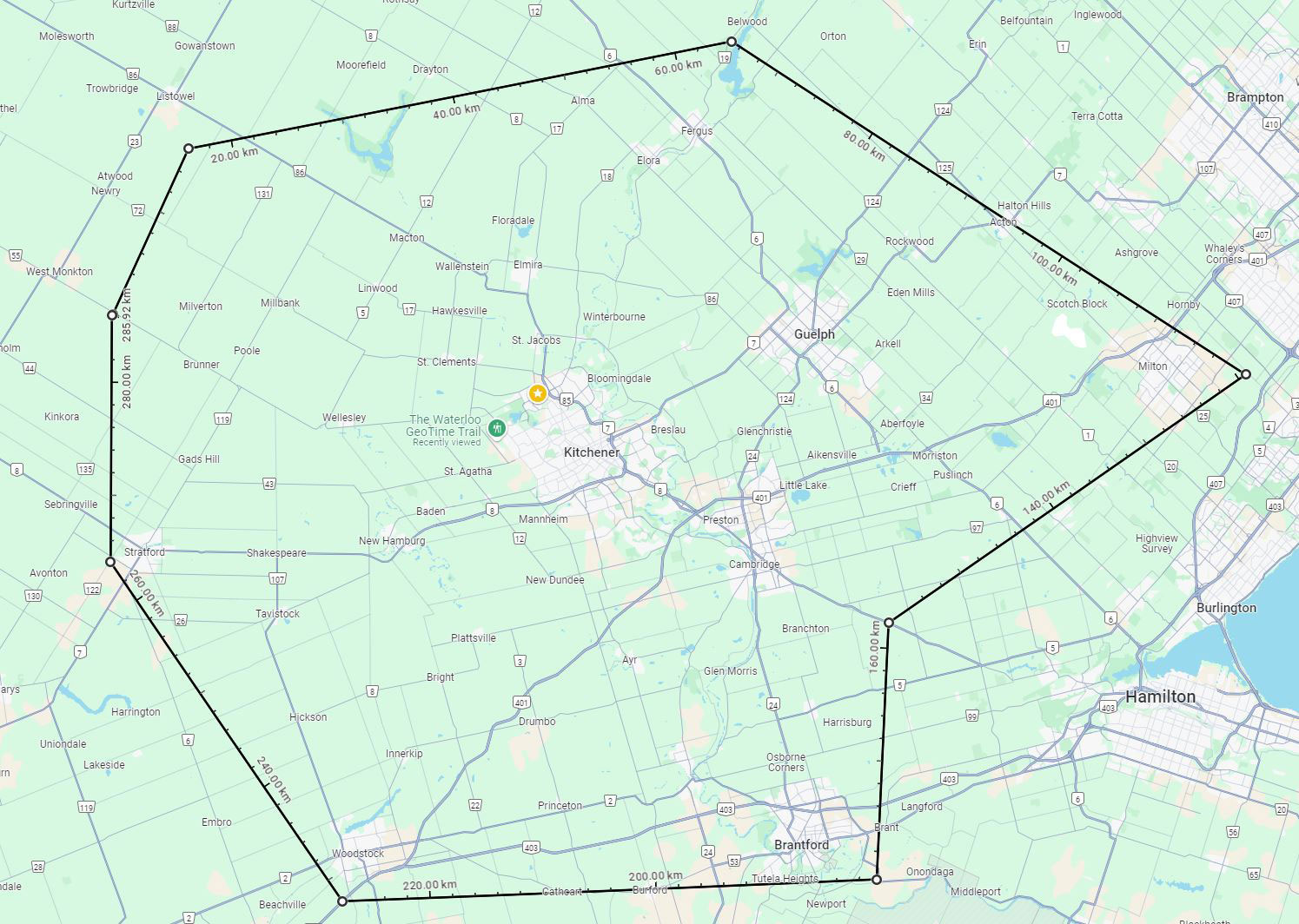 Water Softener Service Area Map - Kitchener, Waterloo, Cambridge, Guelph